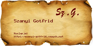 Szanyi Gotfrid névjegykártya