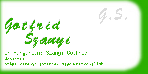 gotfrid szanyi business card